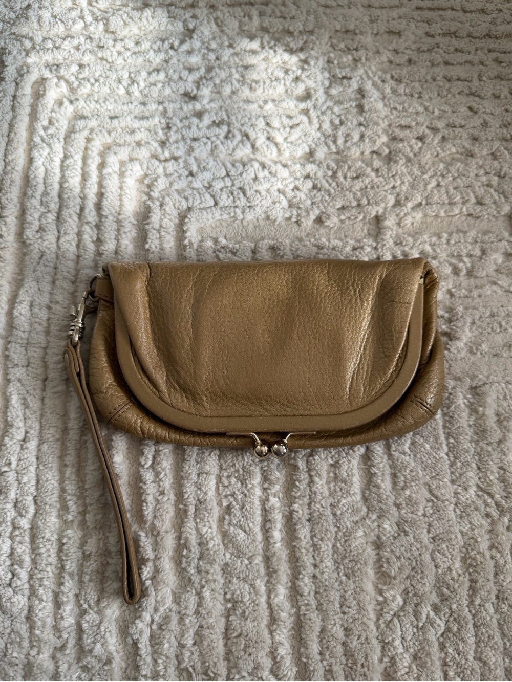 HOBO Women's Tan Leather Wristlet Clutch